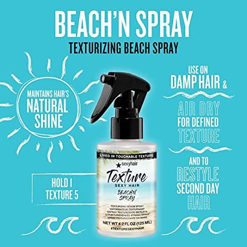 SexyHair Texture Beach'n Spray Texturizing Beach Spray, 4.2 Oz – Humidity Resistant, Natural Shine, for All Hair Types Avelisse