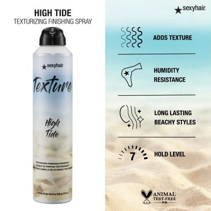 SexyHair Texture High Tide Texturizing Finishing Hairspray – 8 oz – Natural Shine & 24-Hour Humidity Resistance for All Hair Types Avelisse