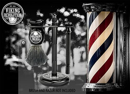 Viking Revolution Black Safety Razor Stand - Razor Holder and Shaving Brush Stand for Stability and Durability Avelisse