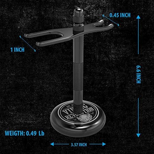 Viking Revolution Black Safety Razor Stand - Razor Holder and Shaving Brush Stand for Stability and Durability Avelisse