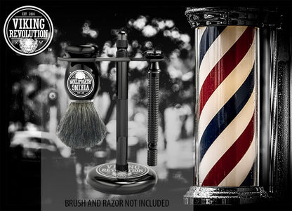 Viking Revolution Black Safety Razor Stand - Razor Holder and Shaving Brush Stand for Stability and Durability Avelisse