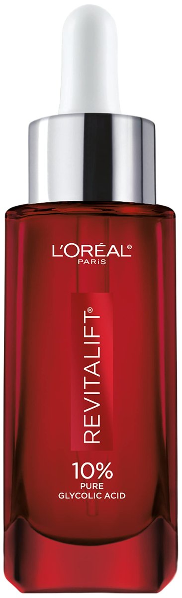 L'Oreal Paris Revitalift 10% Pure Glycolic Acid Face Serum - Visibly Evens Tone & Reduces Wrinkles, Fragrance Free, 1.0 fl oz - görsel 1