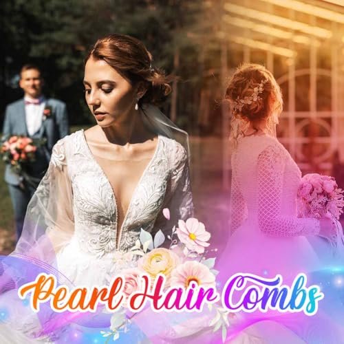 Catery Flower Bridal Hair Vine Silver Crystal Pearl Bride Wedding Headpieces Leaf Hair Accessories for Women and Girls - görsel 13