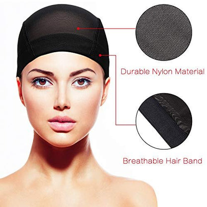 Tatuo 5 Pack Mesh Wig Caps for Women – Stretchy Dome Caps for Wig Making, Clear Black Avelisse
