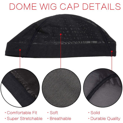 Tatuo 5 Pack Mesh Wig Caps for Women – Stretchy Dome Caps for Wig Making, Clear Black Avelisse
