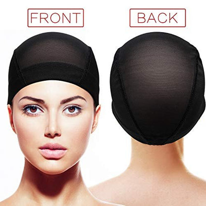 Tatuo 5 Pack Mesh Wig Caps for Women – Stretchy Dome Caps for Wig Making, Clear Black Avelisse