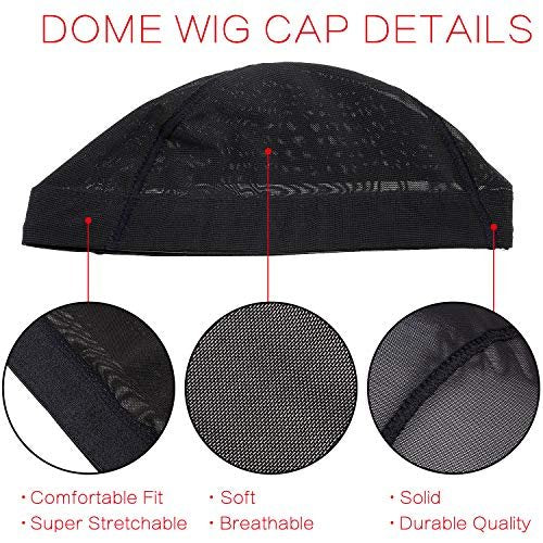 Tatuo 5 Pack Mesh Wig Caps for Women – Stretchy Dome Caps for Wig Making, Clear Black Avelisse