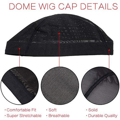 Tatuo 5 Pack Mesh Wig Caps for Women – Stretchy Dome Caps for Wig Making, Clear Black Avelisse