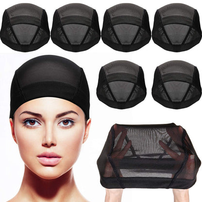 Tatuo 5 Pack Mesh Wig Caps for Women – Stretchy Dome Caps for Wig Making, Clear Black Avelisse