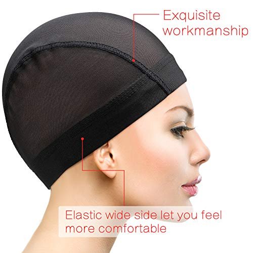 Tatuo 5 Pack Mesh Wig Caps for Women – Stretchy Dome Caps for Wig Making, Clear Black Avelisse