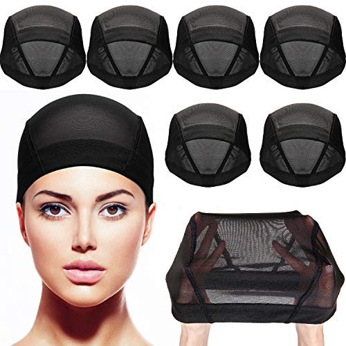 Tatuo 5 Pack Mesh Wig Caps for Women – Stretchy Dome Caps for Wig Making, Clear Black Avelisse