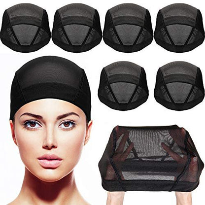Tatuo 5 Pack Mesh Wig Caps for Women – Stretchy Dome Caps for Wig Making, Clear Black Avelisse