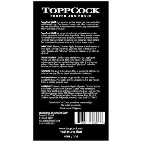 Classic ToppCock Silver Ball Deodorant Gel for Men – Leave-On Odor Control for Groin & Intimate Areas – Anti-Chafing Comfort & Long-Lasting Freshness – 3.02 oz Avelisse