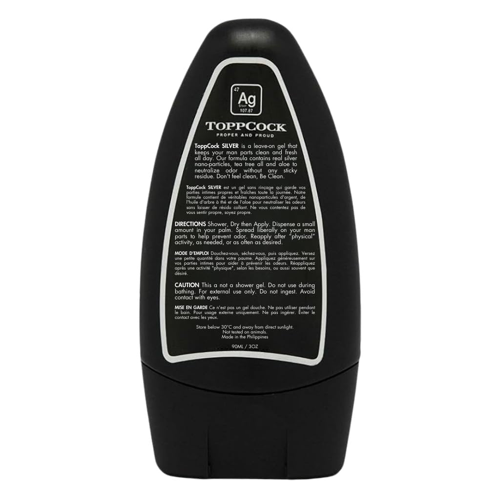 Classic ToppCock Silver Ball Deodorant Gel for Men – Leave-On Odor Control for Groin & Intimate Areas – Anti-Chafing Comfort & Long-Lasting Freshness – 3.02 oz Avelisse
