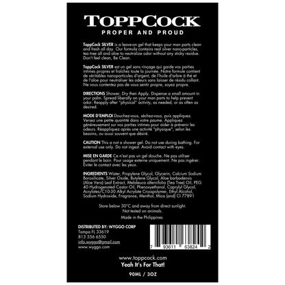 Classic ToppCock Silver Ball Deodorant Gel for Men – Leave-On Odor Control for Groin & Intimate Areas – Anti-Chafing Comfort & Long-Lasting Freshness – 3.02 oz Avelisse