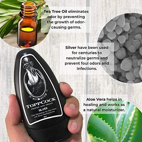 Classic ToppCock Silver Ball Deodorant Gel for Men – Leave-On Odor Control for Groin & Intimate Areas – Anti-Chafing Comfort & Long-Lasting Freshness – 3.02 oz Avelisse