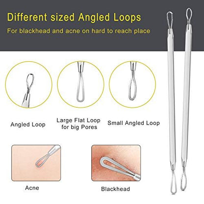Boxoyx 10-Piece Pimple Popper Tool Kit – Stainless Steel Blackhead Remover Set with Metal Case for Facial, Nose & Forehead (Silver) Avelisse