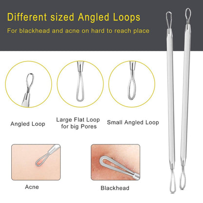 Boxoyx 10-Piece Pimple Popper Tool Kit – Stainless Steel Blackhead Remover Set with Metal Case for Facial, Nose & Forehead (Silver) Avelisse