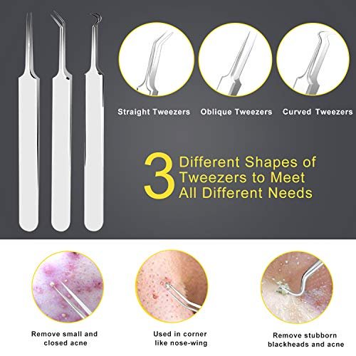 Boxoyx 10-Piece Pimple Popper Tool Kit – Stainless Steel Blackhead Remover Set with Metal Case for Facial, Nose & Forehead (Silver) Avelisse