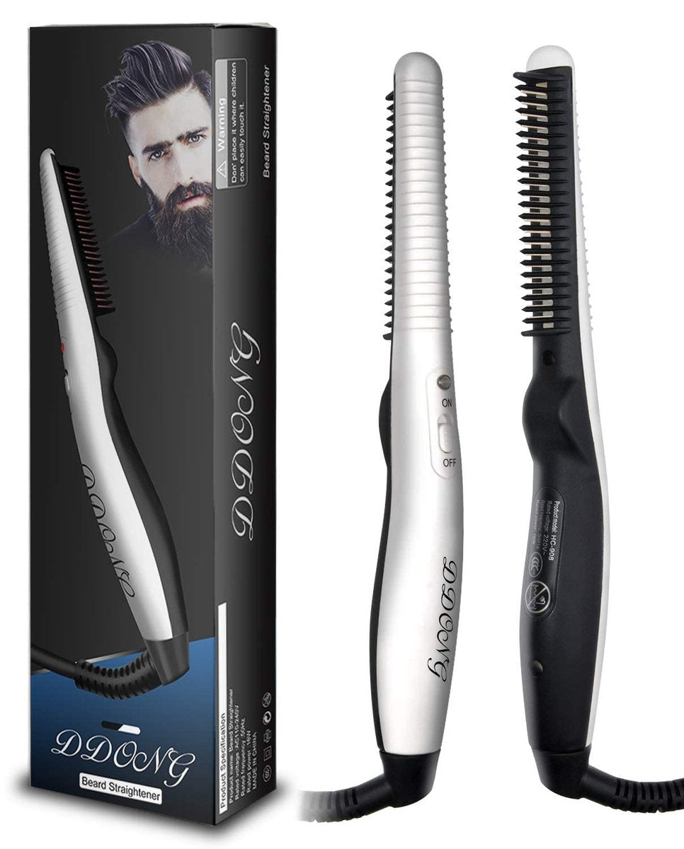 DDONG Beard Straightener Comb for Men - Electric Heated Beard Brush Styler, Portable Hot Comb for Quick Beard Straightening and Styling Avelisse
