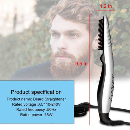 DDONG Beard Straightener Comb for Men - Electric Heated Beard Brush Styler, Portable Hot Comb for Quick Beard Straightening and Styling Avelisse