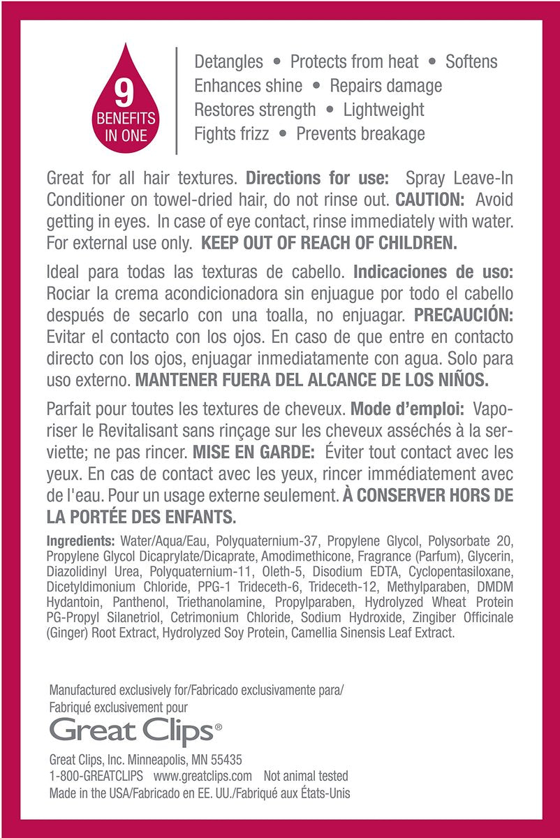 GREAT CLIPS Solutions Nourishing Leave-In Conditioner - 8oz Spray - Detangles and Hydrates Hair - görsel 9