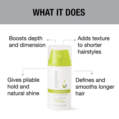 GREAT CLIPS Solutions Designing Taffy 3.4oz - Pliable Hold Styling Cream with High Shine for Wet or Dry Hair Avelisse