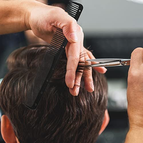 Leinuosen 12-Piece Carbon Fiber Cutting Combs for Salon Hairdressing, Heat Resistant Barber Comb (Black) - görsel 6