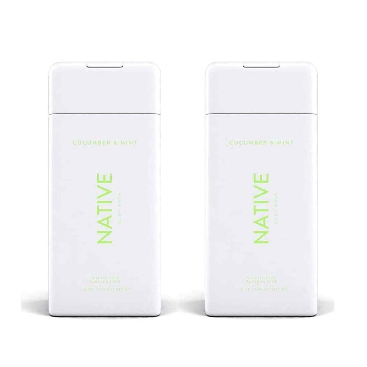 Native Cucumber and Mint Body Wash - 2-Pack (11.5 oz Each), Natural Deodorizing Body Wash for Men and Women Avelisse