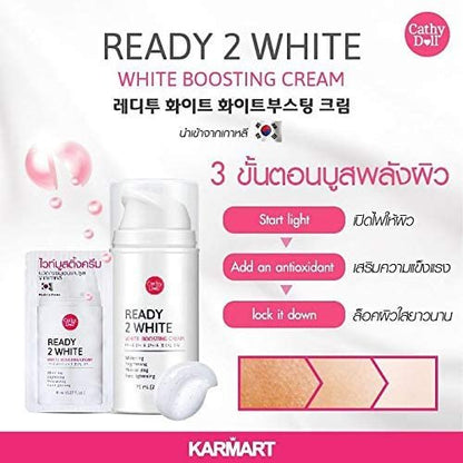 Cathy Doll Ready 2 White Boosting Cream - Brightening Face Moisturizer, 75 ml