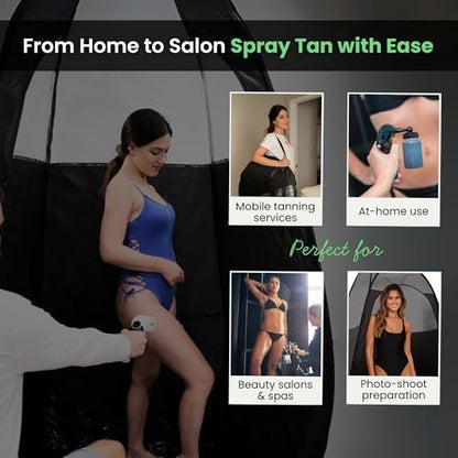 KobbTan Large Deluxe Spray Tan Tent – Portable Pop Up Tanning Booth with Carry Case & Clear Window for Home & Salon Use Avelisse