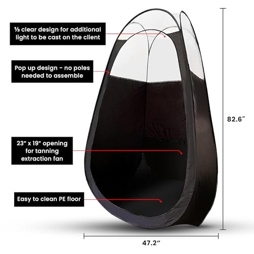 KobbTan Large Deluxe Spray Tan Tent – Portable Pop Up Tanning Booth with Carry Case & Clear Window for Home & Salon Use Avelisse