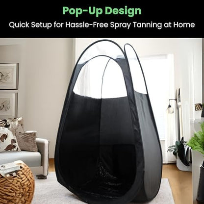 KobbTan Large Deluxe Spray Tan Tent – Portable Pop Up Tanning Booth with Carry Case & Clear Window for Home & Salon Use Avelisse