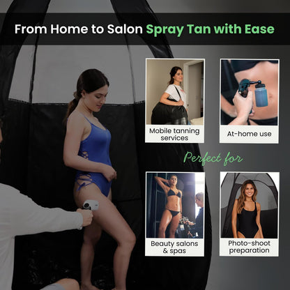 KobbTan Large Deluxe Spray Tan Tent – Portable Pop Up Tanning Booth with Carry Case & Clear Window for Home & Salon Use Avelisse