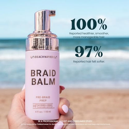 The Beachwaver Co. Braid Balm Pre-Braid Prep - Frizz-Taming Primer Foam with HiX Vegan Bond Multipliers, 4 Fl Oz Avelisse