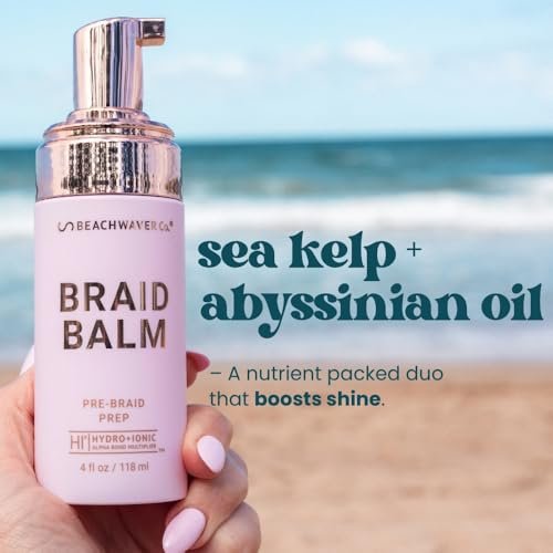 The Beachwaver Co. Braid Balm Pre-Braid Prep - Frizz-Taming Primer Foam with HiX Vegan Bond Multipliers, 4 Fl Oz Avelisse