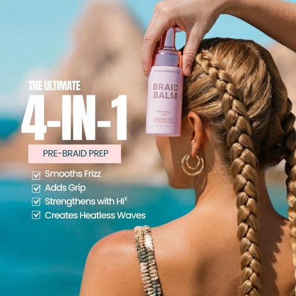 The Beachwaver Co. Braid Balm Pre-Braid Prep - Frizz-Taming Primer Foam with HiX Vegan Bond Multipliers, 4 Fl Oz Avelisse