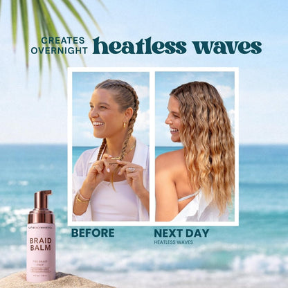 The Beachwaver Co. Braid Balm Pre-Braid Prep - Frizz-Taming Primer Foam with HiX Vegan Bond Multipliers, 4 Fl Oz Avelisse