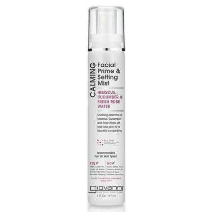 GIOVANNI Calming Facial Prime Setting Mist - Hibiscus, Cucumber & Fresh Rose Water, Set & Relax Skin for a Beautiful Complexion, On the Go Hydration, 5 Fl Oz Avelisse
