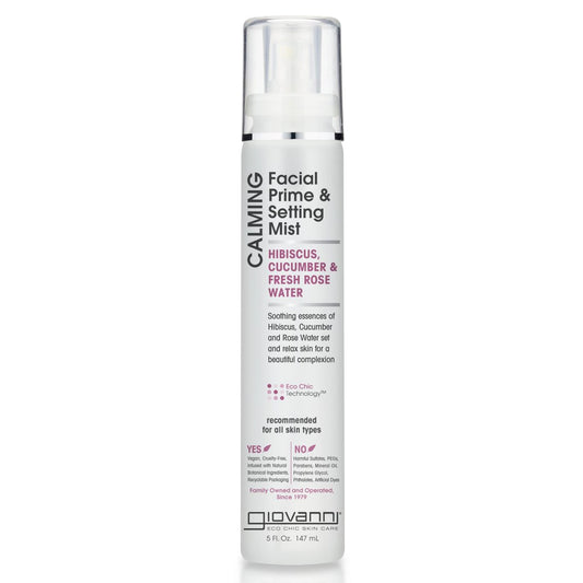GIOVANNI Calming Facial Prime Setting Mist - Hibiscus, Cucumber & Fresh Rose Water, Set & Relax Skin for a Beautiful Complexion, On the Go Hydration, 5 Fl Oz Avelisse