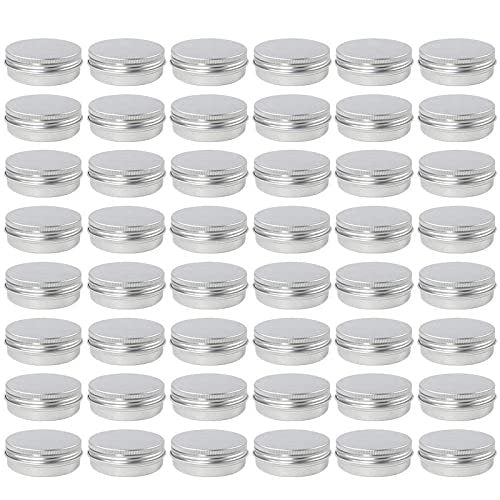 Moretoes 48 Pack 2 Oz Aluminum Metal Round Tins with Screw Lid - Perfect for Salves, Spices, Candies Avelisse