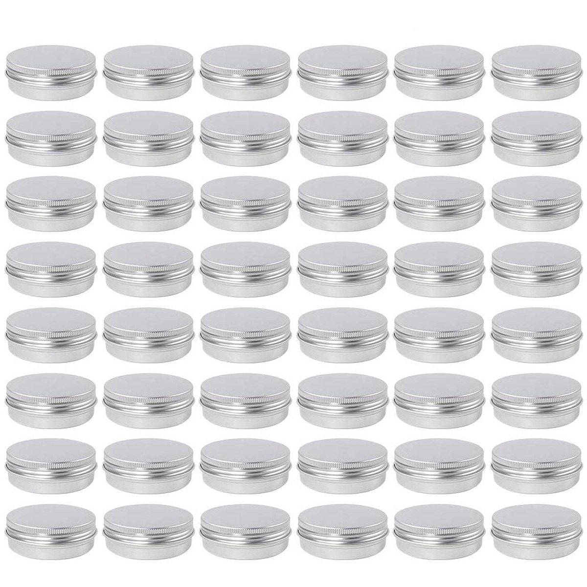 Moretoes 48 Pack 2 Oz Aluminum Metal Round Tins with Screw Lid - Perfect for Salves, Spices, Candies Avelisse