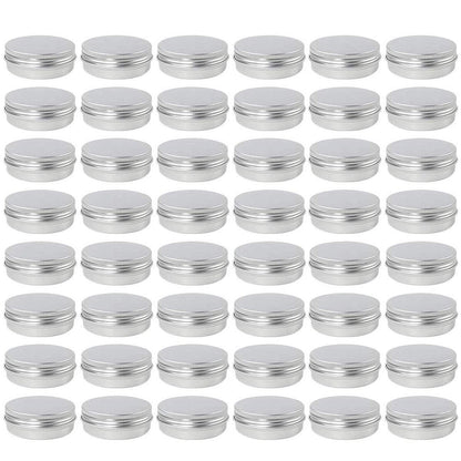 Moretoes 48 Pack 2 Oz Aluminum Metal Round Tins with Screw Lid - Perfect for Salves, Spices, Candies Avelisse