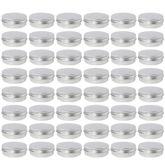 Moretoes 48 Pack 2 Oz Aluminum Metal Round Tins with Screw Lid - Perfect for Salves, Spices, Candies Avelisse