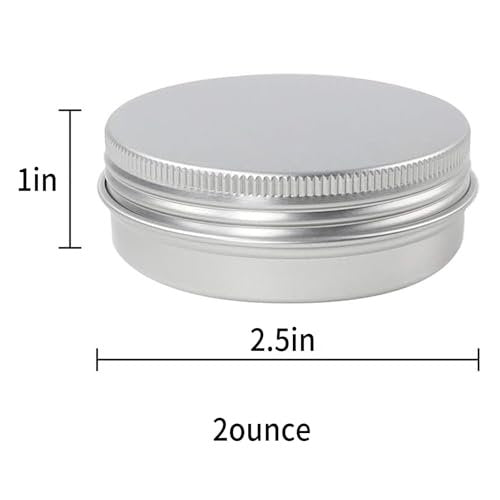 Moretoes 48 Pack 2 Oz Aluminum Metal Round Tins with Screw Lid - Perfect for Salves, Spices, Candies Avelisse