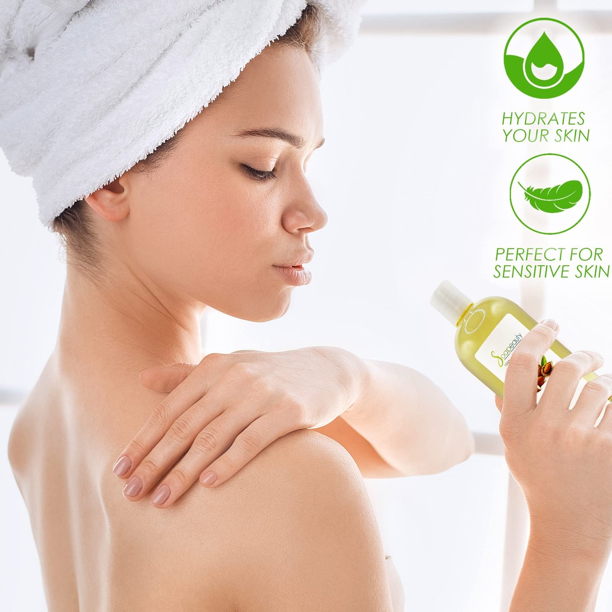 Soapeauty Sweet Almond Oil - Cold Pressed, Refined, USDA Organic - 100% Pure & Natural - Carrier Oil for Essential Oils, Massage, Skin, Face, Hair, Soap Making, DIY - 32 fl oz Avelisse