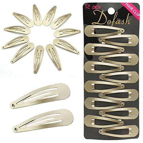Dofash 5CM/2IN Blonde Christmas Hair Clips for Thick Hair - Metal Snap Barrettes, Hair Grips for Women (12 Count, Blonde) - görsel 2