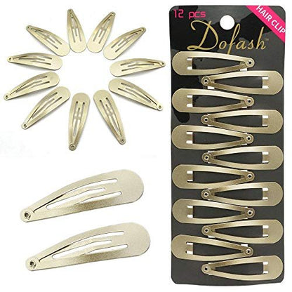 Dofash 5CM/2IN Blonde Christmas Hair Clips for Thick Hair - Metal Snap Barrettes, Hair Grips for Women (12 Count, Blonde)