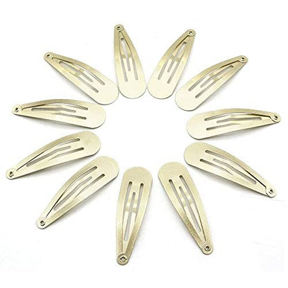Dofash 5CM/2IN Blonde Christmas Hair Clips for Thick Hair - Metal Snap Barrettes, Hair Grips for Women (12 Count, Blonde)