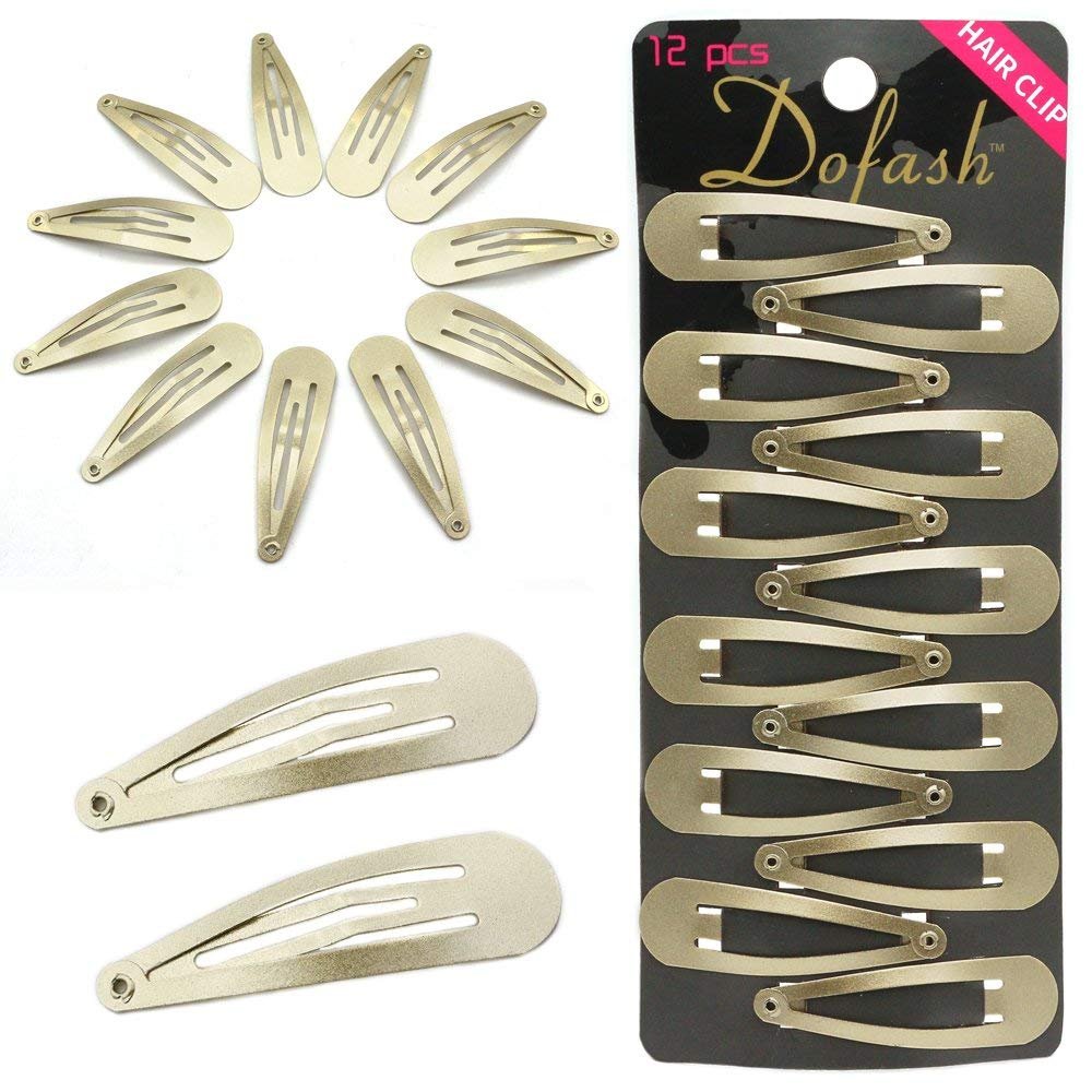Dofash 5CM/2IN Blonde Christmas Hair Clips for Thick Hair - Metal Snap Barrettes, Hair Grips for Women (12 Count, Blonde) - görsel 1